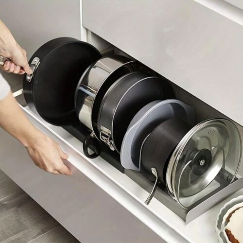 Expandable Pans Organizer Rack Kitchen Cabinet Pan And Pot Lid Organizer Rack Dr - Picture 4 of 10