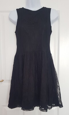 Divided by H&M Black Lace Effect Skater Style Dress Size Medium / M - Sleeveless