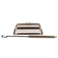 TIKI Fire Pit Accessory Kit Portable Metal Screen Stainless Steel Poker 2-Piece