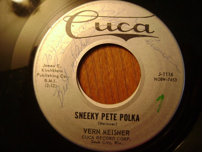 CUCA 45 RECORD J1116/ VERN MEISNER /MY WIFE HAS GONE AND LEFT ME /AUTOGRAPHED/VG