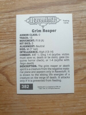 Ravenloft Trading Cards - 1991 - TSR- Various | eBay