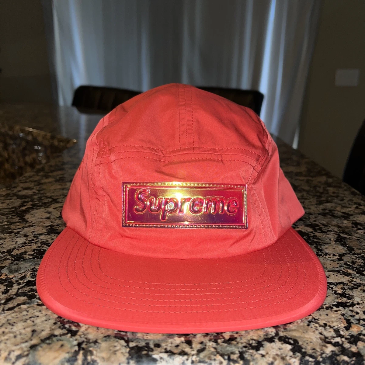 Supreme Iridescent Logo Camp Cap Red S/S 17