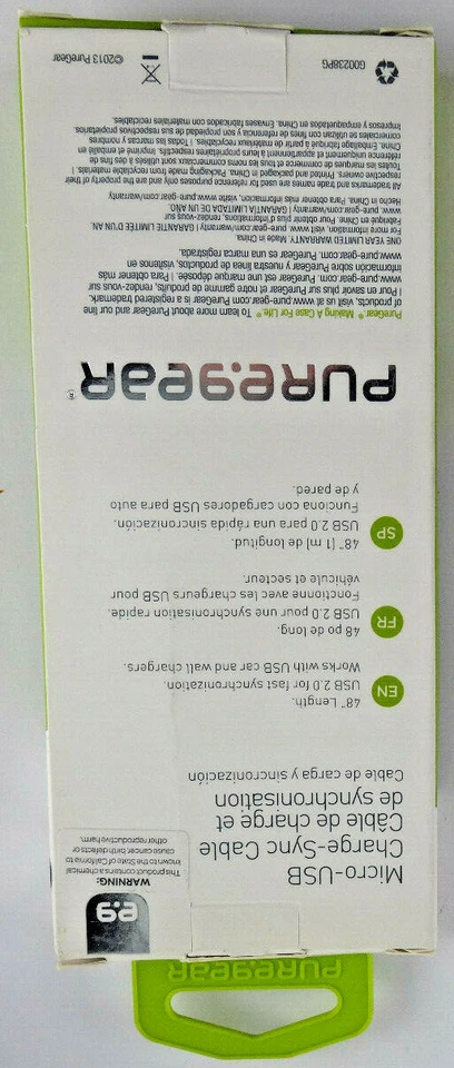 Cable USB a Micro-USB Pure Gear de 4 pies azul nuevo carga rápida envío gratuito Foto 4 de 4