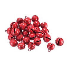 80pcs Jingle Bells 22mm Craft Bells for DIY Holiday Decoration Red