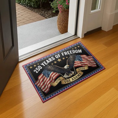 Personalized Patriotic Doormat Custom Welcome Home Entryway Decor