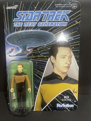 Super7 Reaction Star Trek Next Generation Data Action Figure 3.75'' Unpunched