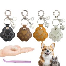 4Pcs Pet Hair Storage Keychain,Pet Hair Collector,Paw Shaped Fur Keepsake