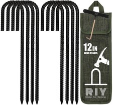 Trampoline Stakes Anchors High Wind Heavy Duty Tent 12IN-8PCS J-shaped updated