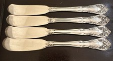 Set of 4 Alvin STERLING SILVER 1940 Flatware CHATEAU ROSE Butter Knives 5 3/4”