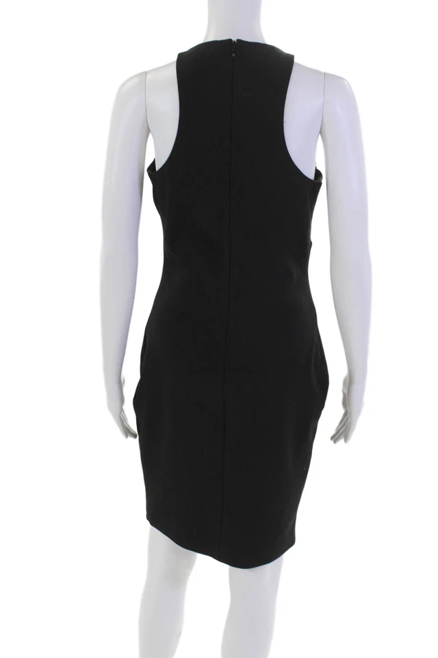 Elizabeth and James Womens Lace-Up Front Slit Midi Zipped Dress Black Size 6 - Image 3 of 4