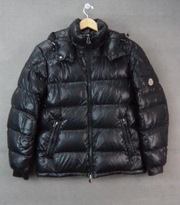 Moncler Maya Hooded Short Goose Down Puffer Jacket Men's Black Size Large