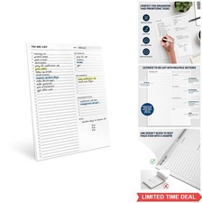 To Do List Notepad 8.5x11 52 Sheets Daily Planner Tear Off Paper Sections Tasks