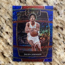 Panini Select Jalen Johnson #17 Rookie Concourse Blue Shimmer Prizm Hawks
