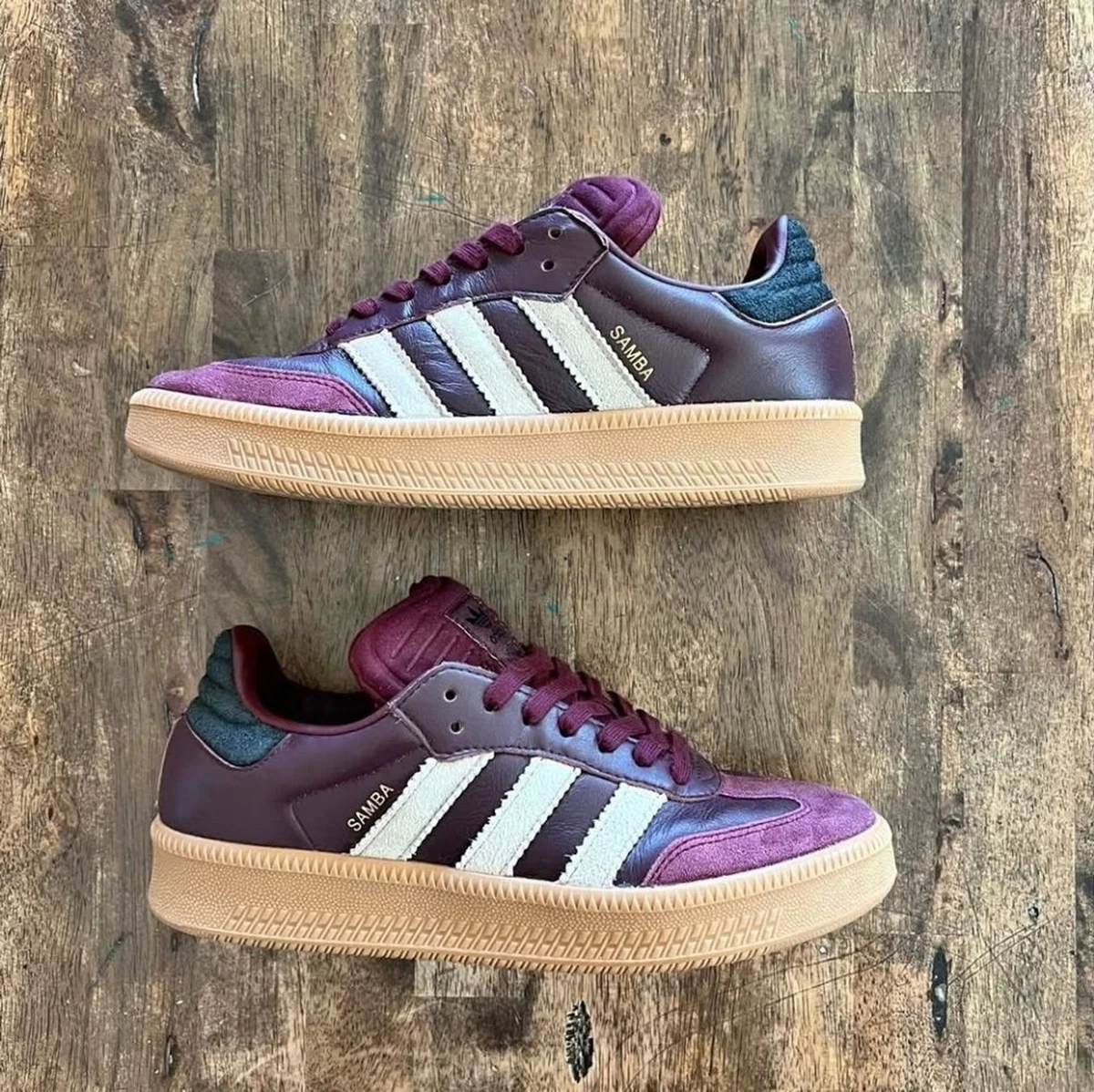 Adidas Samba XLG Maroon White for sale | eBay