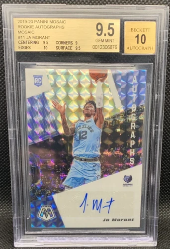 2019-20 Panini Mosaic Prizm Ja Morant Rookie Autographs #11 BGS 9.5 RC Auto!