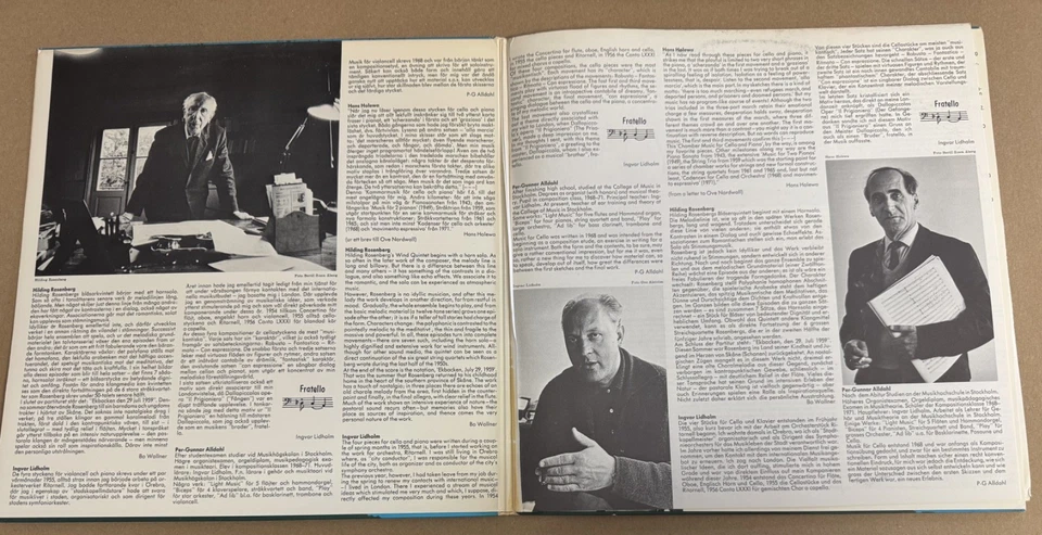 RIKS LP 21 Rosenberg Lidholm Alldahl Holewa Grammofonkonsert 1972 Cello & Piano - Image 3 of 4