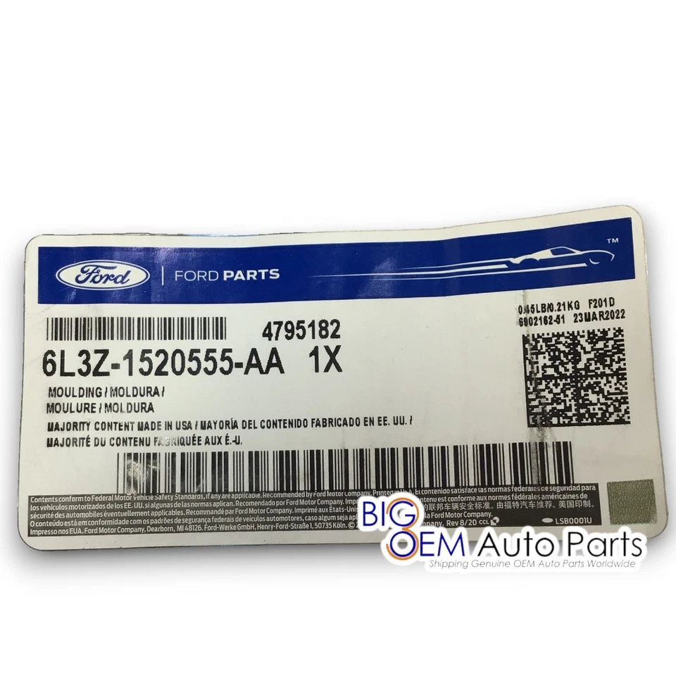 2007-2014 Ford F-150 передняя водительская дверь B стойка молдинг OEM новый 6L3Z-1520555-AA - Изображение 4 из 4