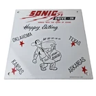 Vintage Sonic Drive in Sign - Old Fast Food Diner Hamburger Porcelain Sign