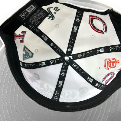 MLBPatchwork white versatile baseball cap MLB All Over Patches 9FIFTY Adjustable Snapback New Era Cap  main image 3