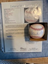 HANK AARON HOF Signed MLB Baseball JSA Full Letter Huge Signature Blue Ink