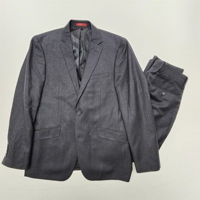 Renoir 40R 34x32 Dark Gray Slim Fit Mens 2Pc 2Btn Jacket Pants Suit