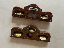 wooden small brass cymbals hand held pair greek belly dance