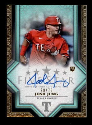 #ad #ad JOSH JUNG 2023 TOPPS FIVE STAR ROOKIE AQUA ON CARD AUTOGRAPH AUTO #29 75 T6956 $49.99