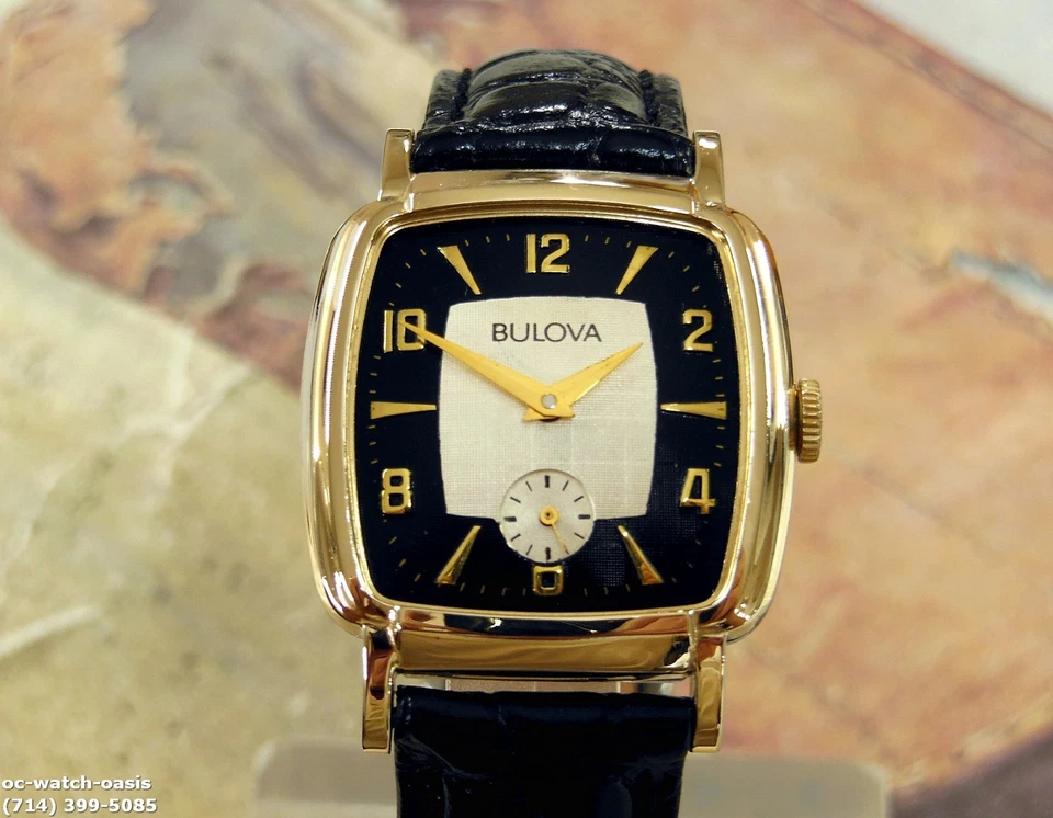 1967 Vintage BULOVA, Stunning BLACK SILVER Dial, Serviced & Warranty - Image 2 of 4