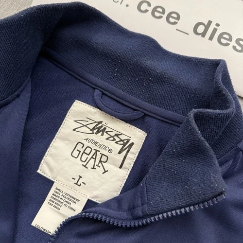 Stussy Men's Navy blue Full Zip Polyester Track Jacket Size L vintage large  image 5