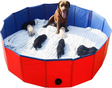 Foldable Dog Bath Pool - Portable Whelping Box for Puppies  Dogs 47" Dia.X12"