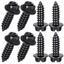 8 Pack License Plate Screws Rust-proof Stainless 14 In X 34 Unc Black