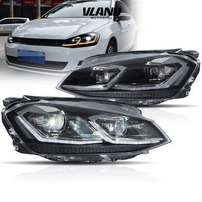 Pair VLAND For 2015-2017 Golf 7 MK7&GTI LED Headlights With Sequential Turn