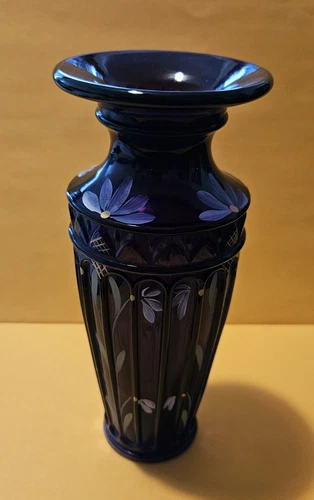 FENTON**ROYAL PURPLE HAND PAINTED YENOWINE VASE**QVC Exclusive 2000 S. STEPHENS