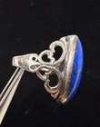 Stunning Vintage Sterling Silver 925 Filigree Blue Lapis Ring Sz 6 — photo 3