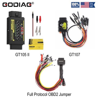 GODIAG GT107 DSG Gearbox Data Adapter & GT105 II OBD2 Breakout Box & OBD2 Jumper