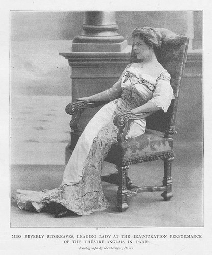 BEVERLEY SITGREAVES Actress at Inauguration of Theatre Anglais - Old Print 1902