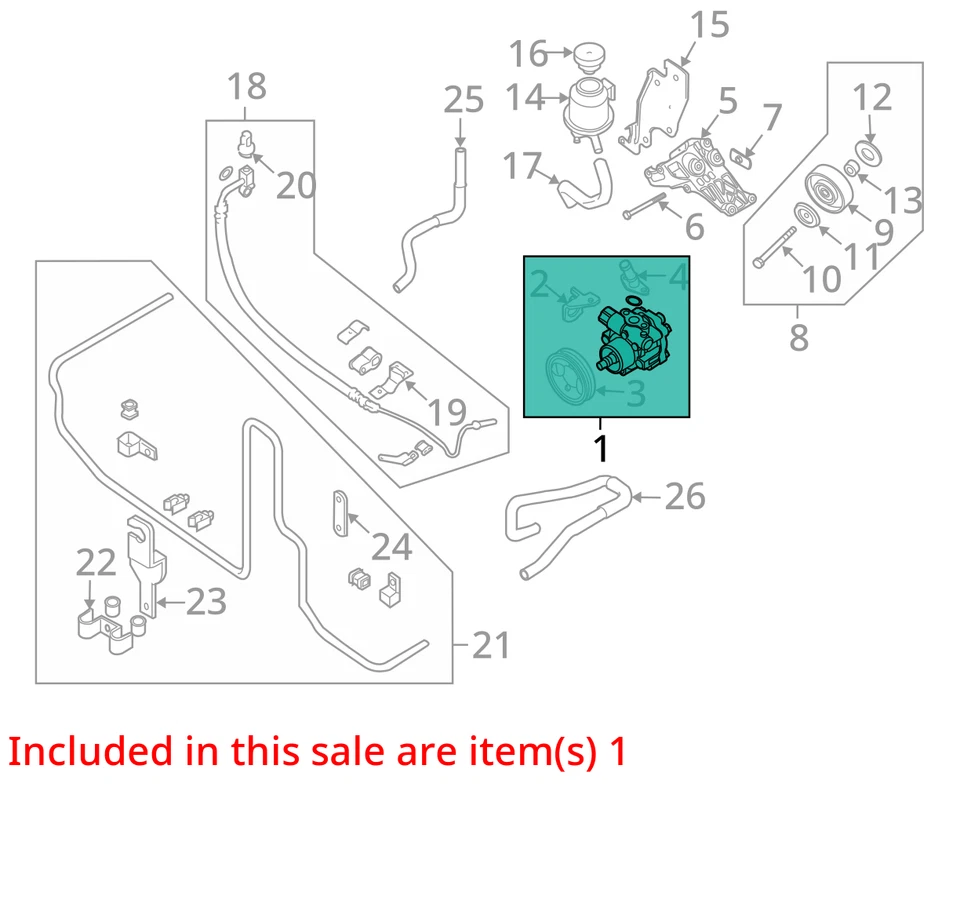 2010 Nissan Armada Power Steering Pump OEM 159K Miles - LKQ320632344 - Image 4 of 4