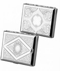 2 Pack Metal Cigarette Case, Wallet, Credit Card Box, Vintage Etched Design