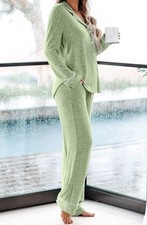 Soft Button-Front Women's Sleepwear Set - Lounge Pajamas for Comfortable