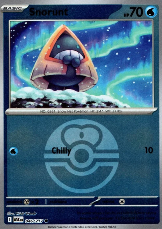 Pokemon Snorunt (46/583) Ascended Heroes NM REVERSE HOLO- Love Ball