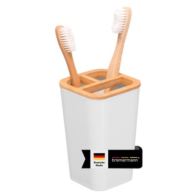 bremermann Zahnbürstenhalter CALVI aus Bambus und Kunststoff, weiß