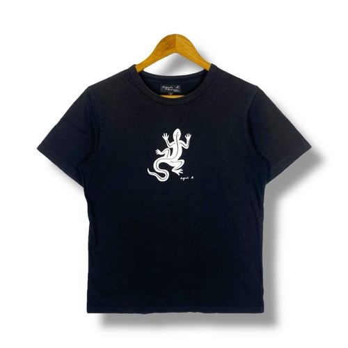 Agnès b., Vintage AGNES B. Homme Paris Lizard Graphic Women Tops Tee Shirt Size 2