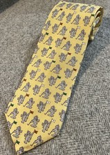 Greenwich Golf Vintage Tie, 100% Silk, Lion Print, Made in USA, Mens Necktie