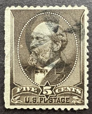 US 1882 Scott # 205 Used Stamp James A. Garfield 5c