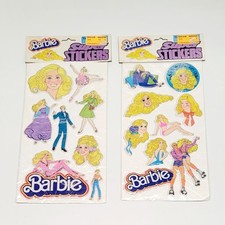 2Ct- BARBIE Puffy Stickers Vintage 1983 - Blonde Barbie  Ken - Collectible Sets