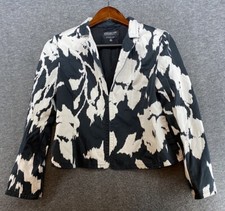 Jones New York Collection Petite Cropped Blazer Size 6P Stretch Black  White