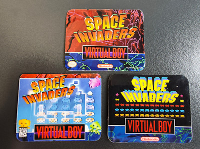 Virtual Boy Space Invaders Label 3 Stück Ersatz Nintendo Taito Neu VB Virtual