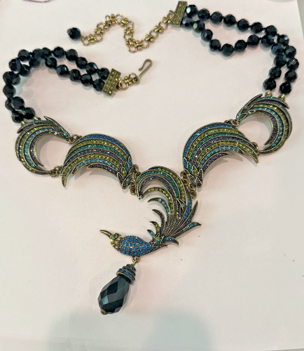 HEIDI DAUS FABULOUS BIRD OF PARADISE RHINESTONE AND GLASS CRYSTAL NECKLACE - Picture 6 of 7