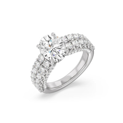Diamant Ehering 3,75 ct IGI Lab Created 950 Platin Ovalschliff E F VVS2