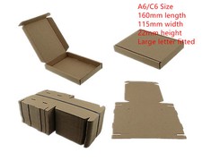 100 BROWN C6 A6 BOXES 115x160x22mm ROYAL MAIL LARGE LETTER POST CARDBOARD PIP 4U